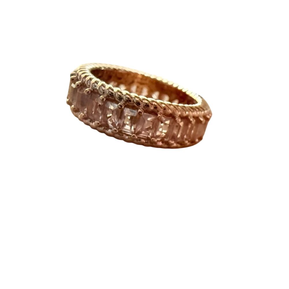 Judith Ripka 925 Sterling Silver 14K Rose Gold Clad Ring Size 8.75 NEW